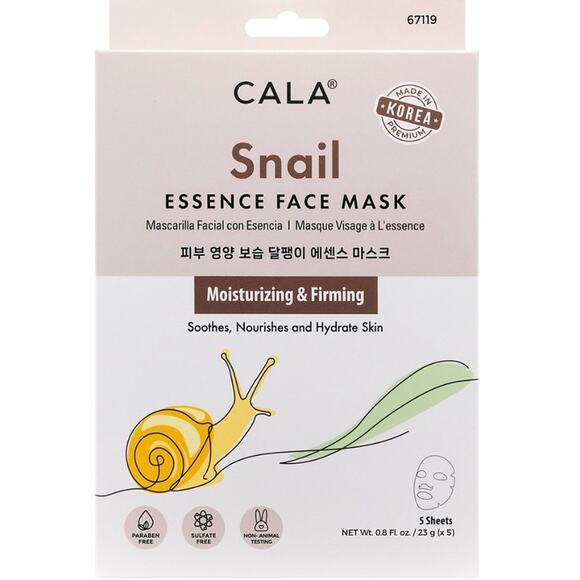 K-Care Cala Essence Facial Mask Snail Face Mask*5 masks*Firming*Korean skincare - Picture 1 of 1
